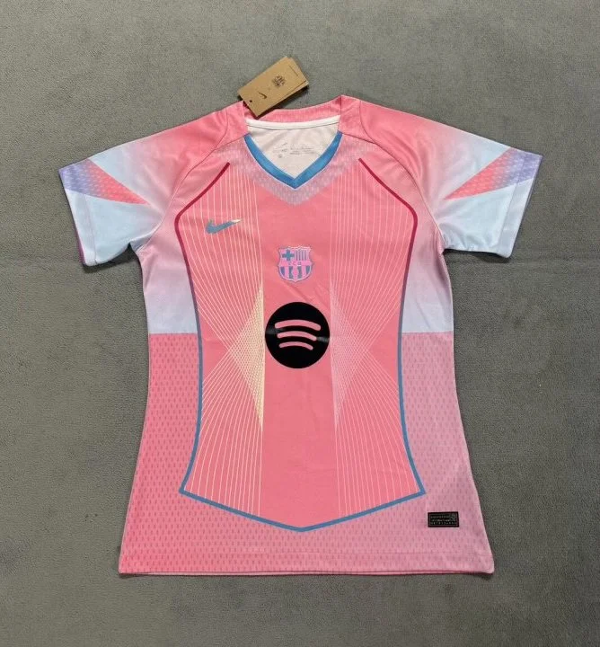 Barcelona Soccer Jersey Women's Pink Special Edition Custom Shirt 2025/26 - ujerseystore