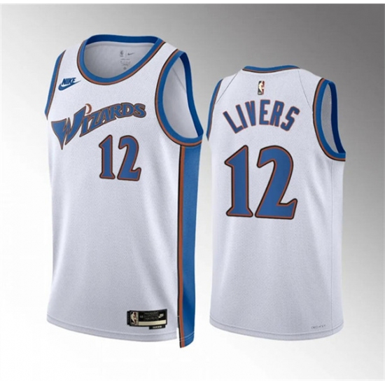 Men's Washington Wizards #12 Isaiah Livers White Classic Edition Stitched Basketball Jersey - Ujersey