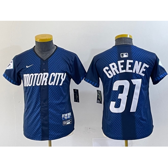 Youth Detroit Tigers #31 Riley Greene 2024 Navy City Connect Cool Base Limited Stitched Jersey - Ujersey