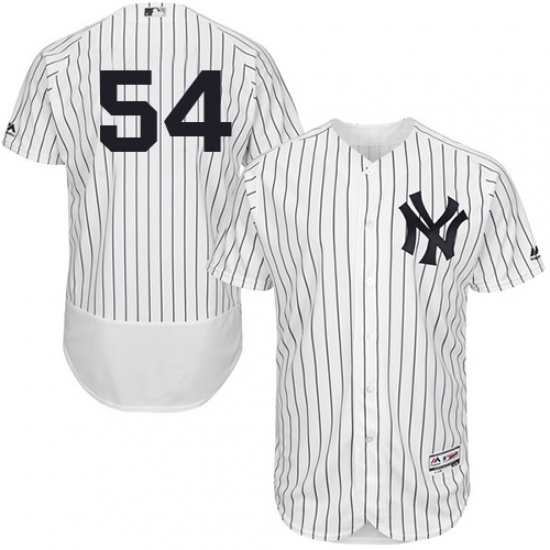 Men's Majestic New York Yankees #54 Aroldis Chapman White Home Flex Base Authentic Collection MLB Jersey - Ujersey