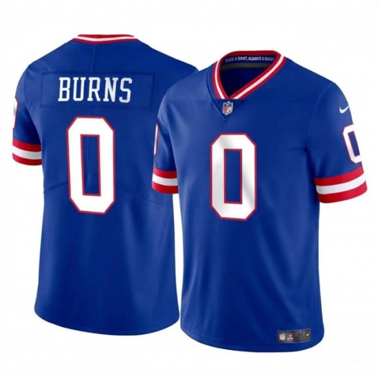 Men's New York Giants #0 Brian Burns Blue Throwback Vapor Untouchable Limited Football Stitched Jersey - Ujersey