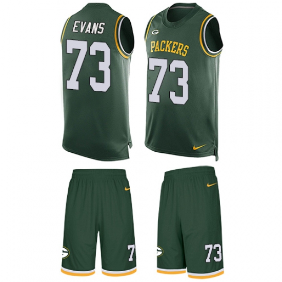 Men's Nike Green Bay Packers #73 Jahri Evans Limited Green Tank Top Suit NFL Jersey - Ujersey