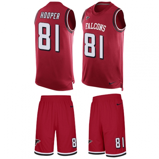 Men's Nike Atlanta Falcons #81 Austin Hooper Limited Red Tank Top Suit NFL Jersey - Ujersey