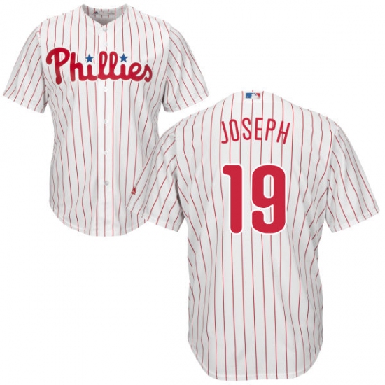 Youth Majestic Philadelphia Phillies #19 Tommy Joseph Authentic White/Red Strip Home Cool Base MLB Jersey - Ujersey
