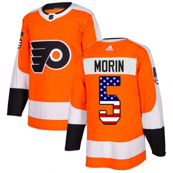 Youth Adidas Philadelphia Flyers #5 Samuel Morin Authentic Orange USA Flag Fashion NHL Jersey - Ujersey