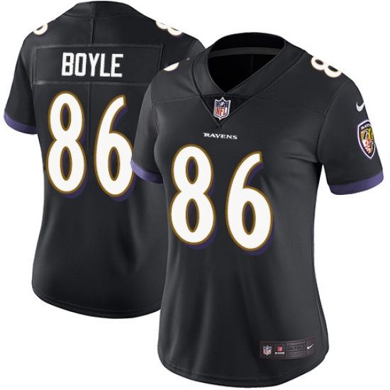 Women's Nike Baltimore Ravens #86 Nick Boyle Black Alternate Vapor Untouchable Limited Player NFL Jersey - Ujersey