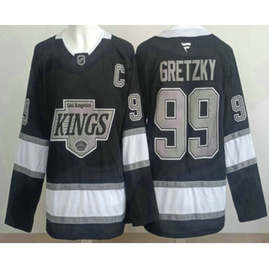 Men's Los Angeles Kings #99 Wayne Gretzky Black Alternate Authentic Jersey - Ujersey