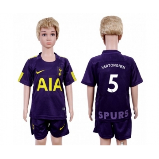 Tottenham Hotspur #5 Vertonghen Sec Away Kid Soccer Club Jersey