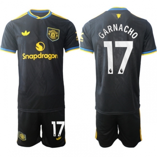 Men Manchester United 2026 Soccer Jerseys Black #17 GARNACHO