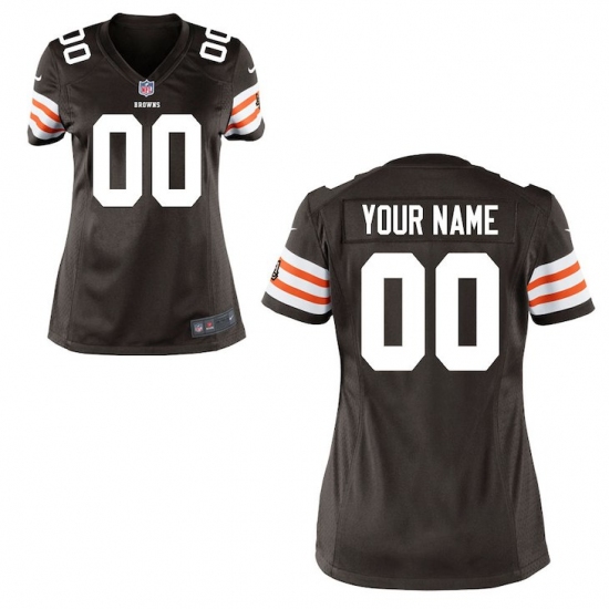 Women's Cleveland Browns Historic Logo Nike Brown Custom Game Jersey - Ujersey