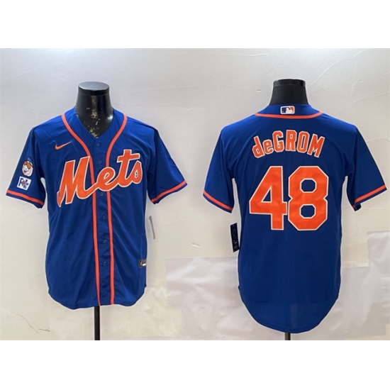 Men's New York Mets #48 Jacob DeGrom Royal 2025 Spring Training Cool Base Stitched Baseball Jersey