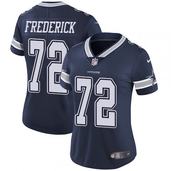 Women's Nike Dallas Cowboys #72 Travis Frederick Navy Blue Team Color Vapor Untouchable Limited Player NFL Jersey - Ujersey
