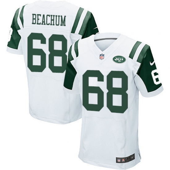 Men's Nike New York Jets #68 Kelvin Beachum Elite White NFL Jersey - Ujersey