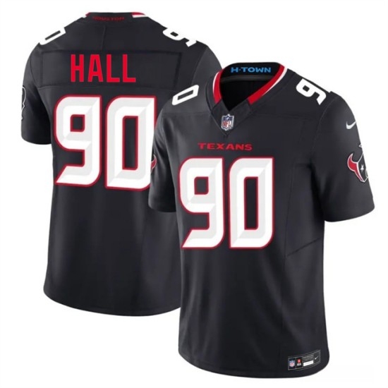 Men's Houston Texans #90 Logan Hall Navy 2nd Alternate 2026 F.U.S.E. Vapor Limited Stitched Football Jersey - Ujersey