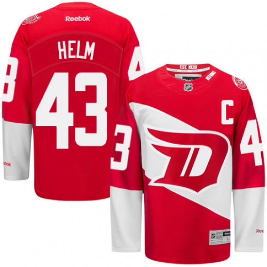 Men's Reebok Detroit Red Wings #43 Darren Helm Authentic Red 2016 Stadium Series NHL Jersey - Ujersey