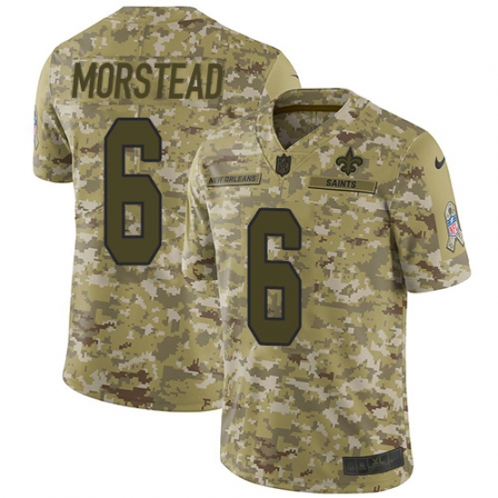 Youth Nike New Orleans Saints #6 Thomas Morstead Limited Camo 2018 Salute to Service NFL Jersey - Ujersey