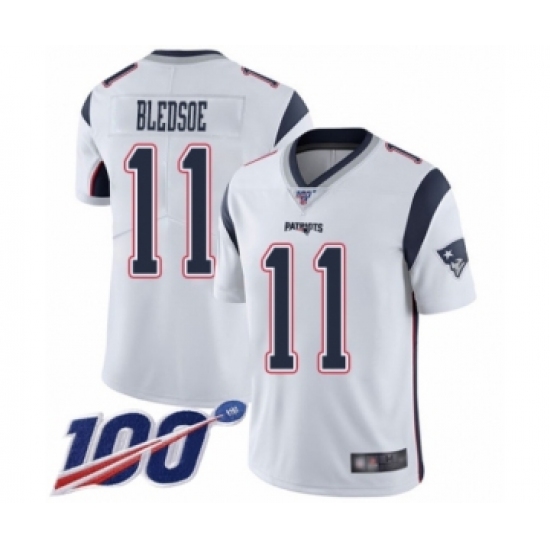 Men's New England Patriots #11 Drew Bledsoe White Vapor Untouchable Limited Player 100th Season Football Jersey - Ujersey