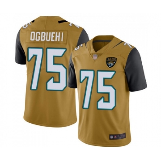 Men's Jacksonville Jaguars #75 Cedric Ogbuehi Limited Gold Rush Vapor Untouchable Football Jersey - Ujersey