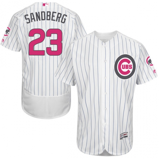 Men's Majestic Chicago Cubs #23 Ryne Sandberg Authentic White 2016 Mother's Day Fashion Flex Base MLB Jersey - Ujersey