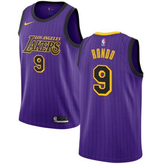 Women's Nike Los Angeles Lakers #9 Rajon Rondo Swingman Purple NBA Jersey - City Edition - Ujersey