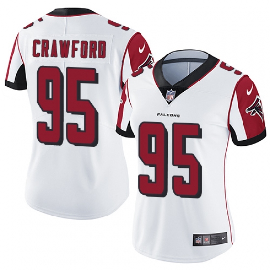 Women's Nike Atlanta Falcons #95 Jack Crawford White Vapor Untouchable Limited Player NFL Jersey - Ujersey