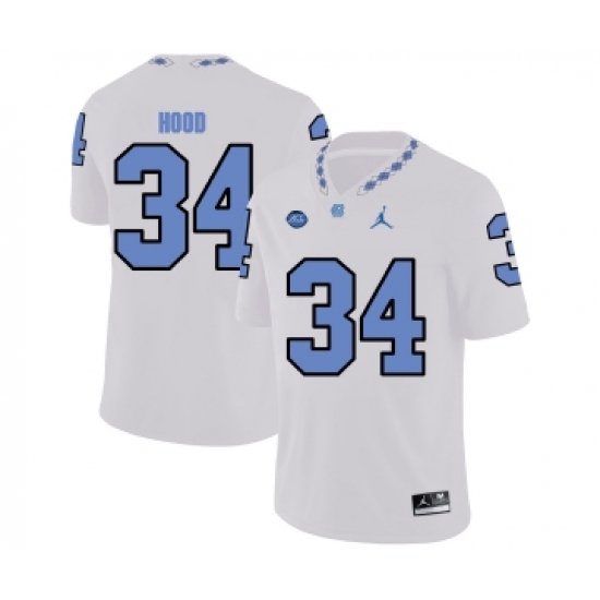 North Carolina Tar Heels 34 Elijah Hood White College Football Jersey - Ujersey