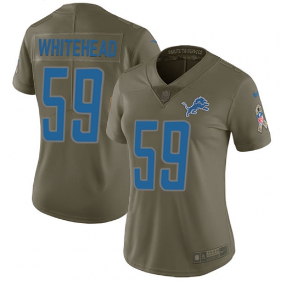 Women's Nike Detroit Lions #59 Tahir Whitehead Limited Olive 2017 Salute to Service NFL Jersey - Ujersey