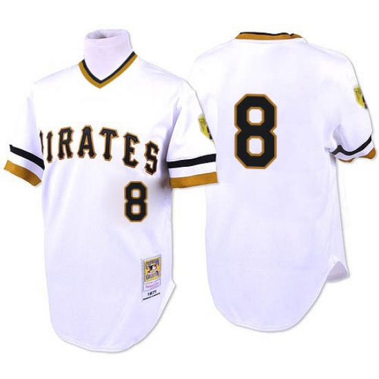 Men's Mitchell and Ness 1971 Pittsburgh Pirates #8 Willie Stargell Replica White Throwback MLB Jersey - Ujersey