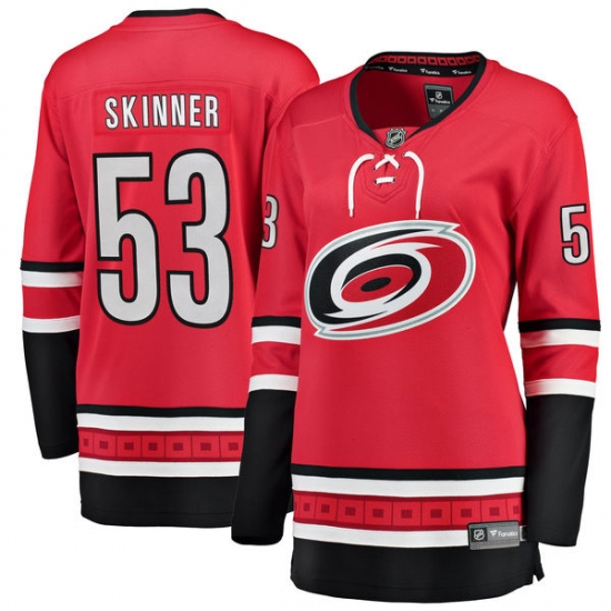 Women's Carolina Hurricanes #53 Jeff Skinner Fanatics Branded Red Home Breakaway NHL Jersey