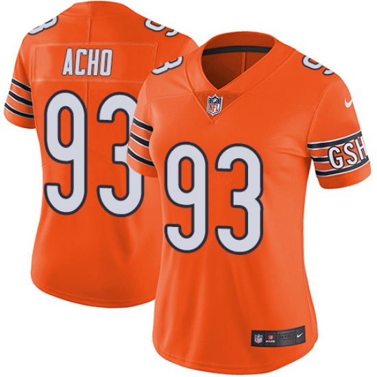 Women's Nike Chicago Bears #93 Sam Acho Limited Orange Rush Vapor Untouchable NFL Jersey - Ujersey