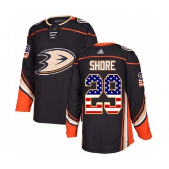 Men's Anaheim Ducks #29 Devin Shore Authentic Black USA Flag Fashion Hockey Jersey - Ujersey