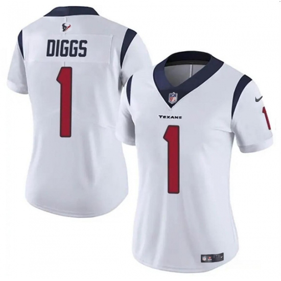 Women's Houston Texans #1 Stefon Diggs White Vapor Untouchable Limited Stitched Jersey - Ujersey