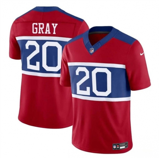 Men's New York Giants #20 Eric Gray Century Red Alternate Vapor F.U.S.E. Limited Football Stitched Jersey - Ujersey