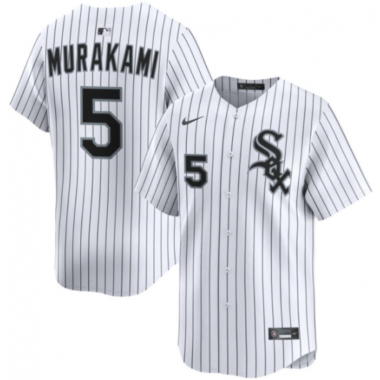 Men's Chicago White Sox #5 Munetaka Murakami White 2025 Home Limited Stitched Baseball Jersey - Ujersey