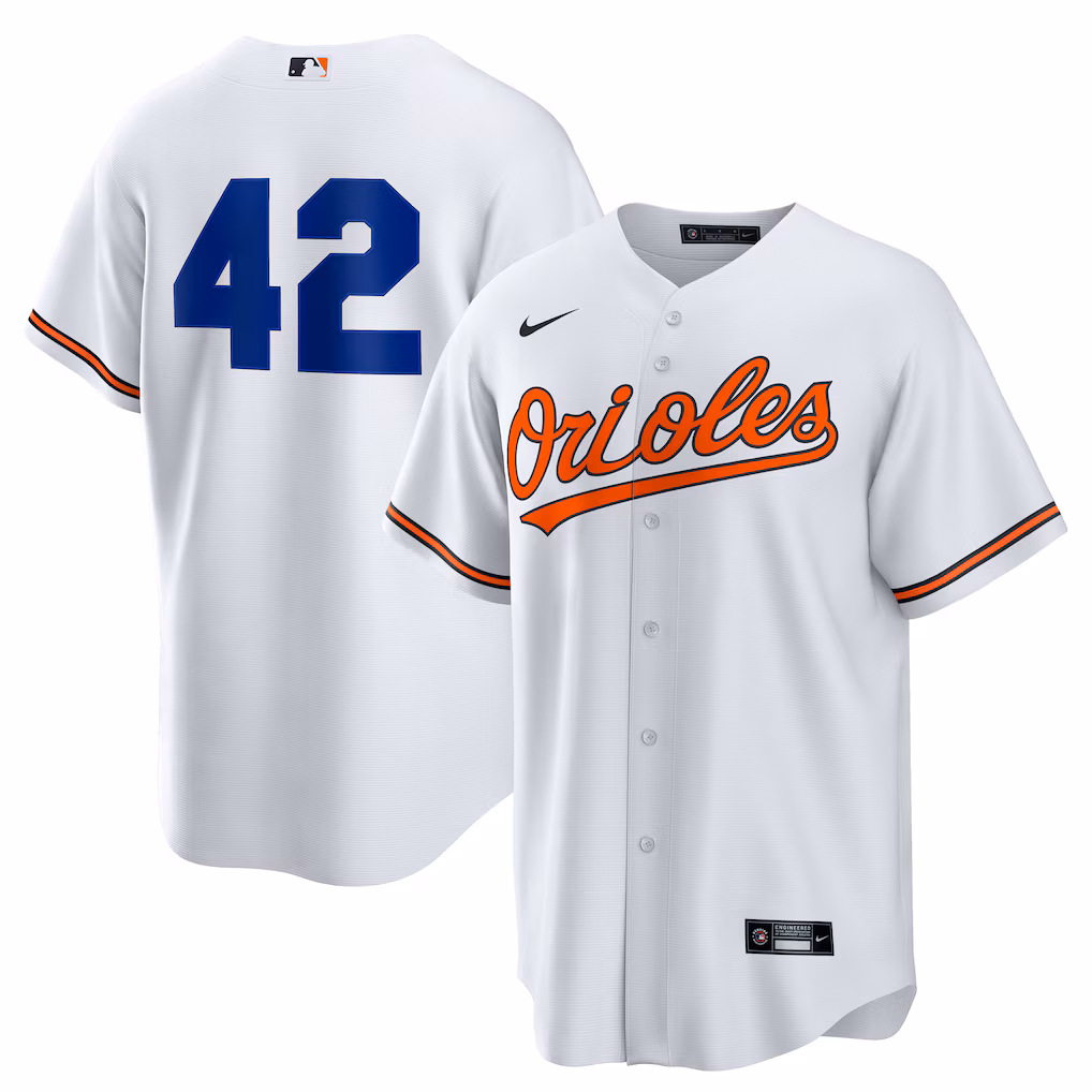 Men's Baltimore Orioles Nike White Home  2025 Jackie Robinson Day Replica Jersey - Ujersey