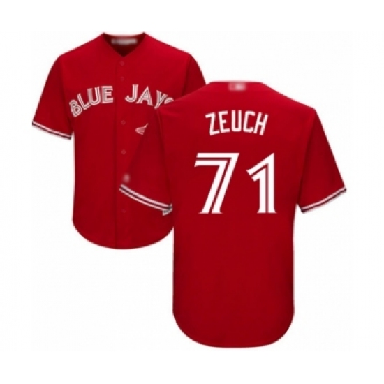 Youth Toronto Blue Jays #71 T.J. Zeuch Authentic Scarlet Alternate Baseball Player Jersey - Ujersey