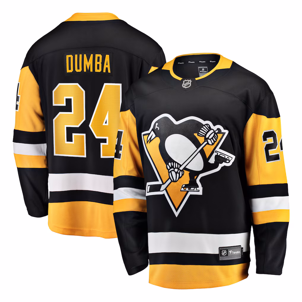 Men's Pittsburgh Penguins Matt Dumba Fanatics Black Home Breakaway Jersey - Ujersey NHL