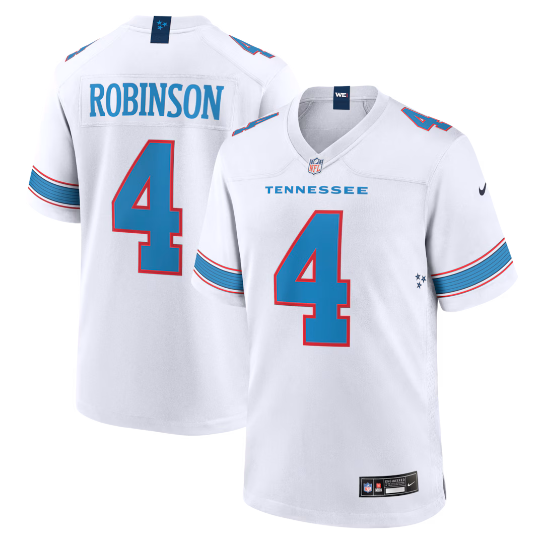 Men's Tennessee Titans Wan'Dale Robinson Nike White Game Jersey
