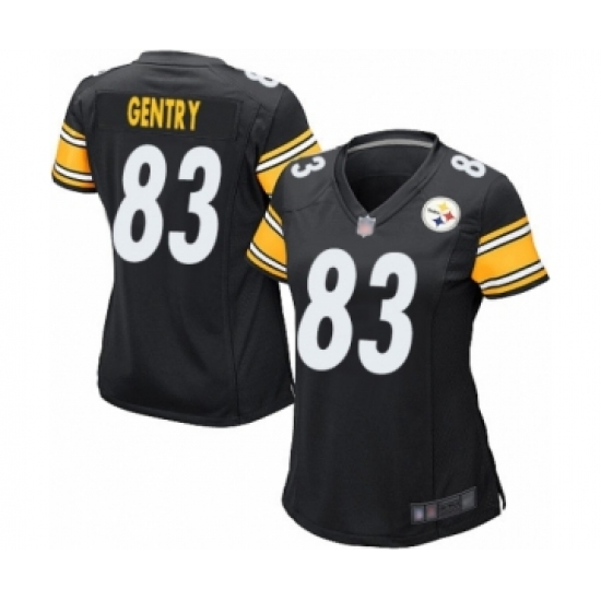 Women's Pittsburgh Steelers #83 Zach Gentry Game Black Team Color Football Jersey - Ujersey