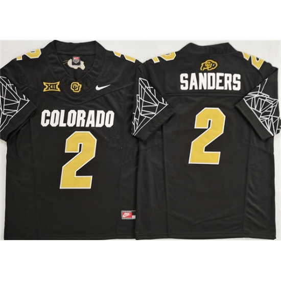 Men's Colorado Buffaloes #2 Shadeur Sanders Black With XII 2025 F.U.S.E. Stitched Football Jersey - Ujersey
