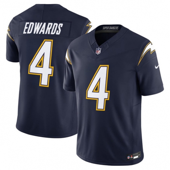 Men's Los Angeles Chargers #4 Taylor Heinicke Navy 2025 F.U.S.E. Alternate Vapor Limited Football Stitched Jersey - Ujersey