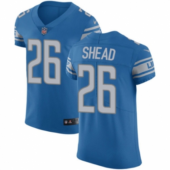 Men's Nike Detroit Lions #26 DeShawn Shead Blue Team Color Vapor Untouchable Elite Player NFL Jersey - Ujersey