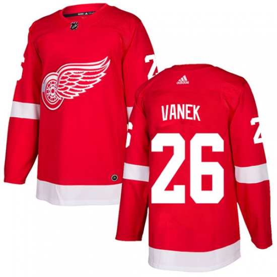 Men's Adidas Detroit Red Wings #26 Thomas Vanek Authentic Red Home NHL Jersey - Ujersey