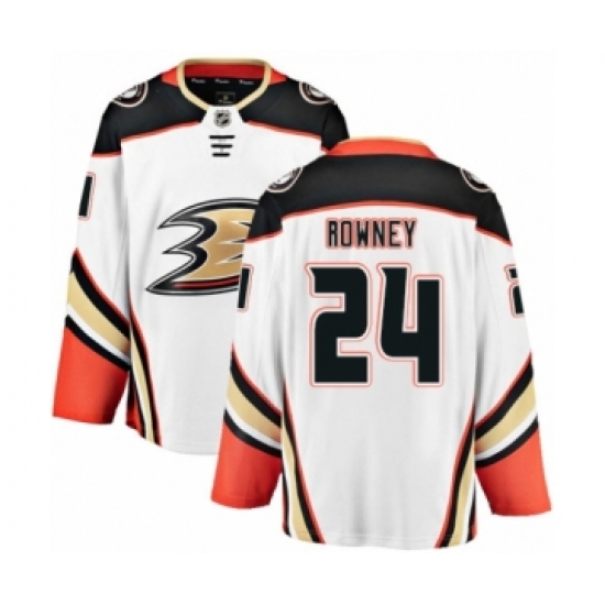 Youth Anaheim Ducks #24 Carter Rowney Authentic White Away Fanatics Branded Breakaway NHL Jersey - Ujersey