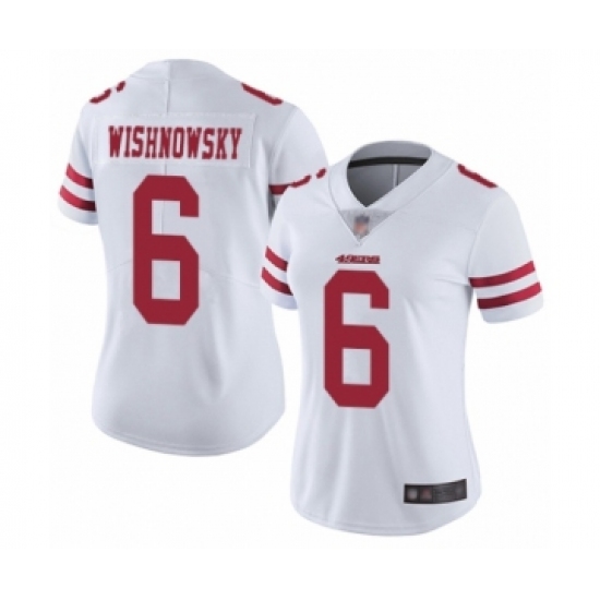 Women's San Francisco 49ers #6 Mitch Wishnowsky White Vapor Untouchable Limited Player Football Jersey - Ujersey