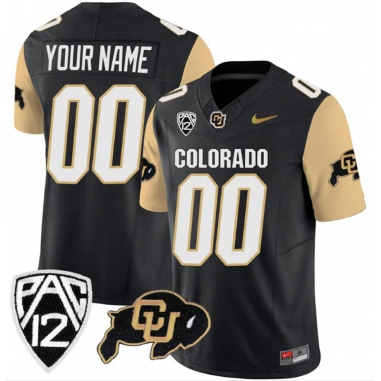 Men's Colorado Buffaloes Active Player Custom Black Brown 2024 F.U.S.E. With Big 12 XII Patch Stitched Football Jersey - Ujersey