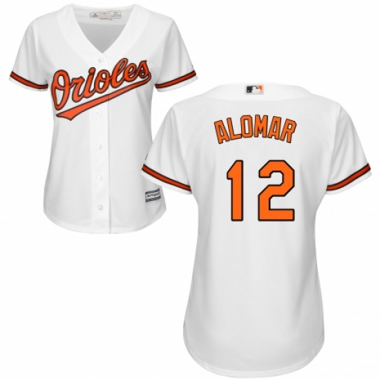 Women's Majestic Baltimore Orioles #12 Roberto Alomar Replica White Home Cool Base MLB Jersey - Ujersey