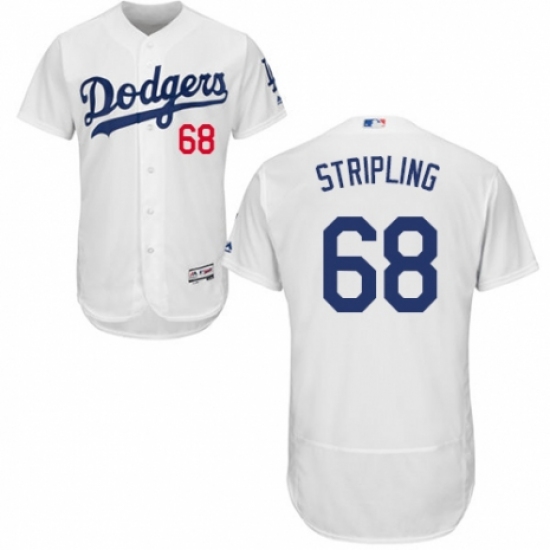 Men's Majestic Los Angeles Dodgers #68 Ross Stripling White Home Flex Base Authentic Collection MLB Jersey