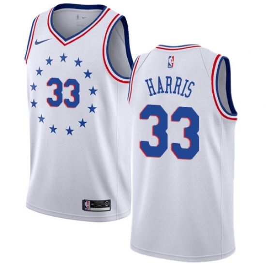 Men's Nike Philadelphia 76ers #33 Tobias Harris White NBA Swingman Earned Edition Jersey - Ujersey