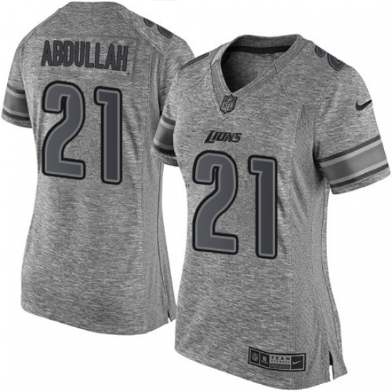Women's Nike Detroit Lions #21 Ameer Abdullah Limited Gray Gridiron NFL Jersey - Ujersey